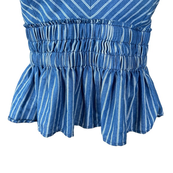 Ganji Womens Blue White Striped Backless Spaghetti Strap Cropped Top Size Medium - Picture 4 of 9